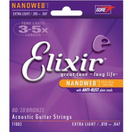 Elixir Acoustic 80/20 Bronze Nano Extra Light 010-47 Acoustic Guitar
