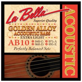 La Bella Golden Alloy Acoustic Bass Extra Light 040-095 Σετ 4 χορδές ακουστικού μπάσου ACOUSTIC BASS SET Μουσικα Οργανα - Κιθαρες - Kagmakis Guitars