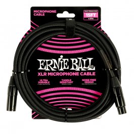 Ernie Ball 6391 Braided XLR Male - XLR Female 4.57m Black CABLES Μουσικα Οργανα - Κιθαρες - Kagmakis Guitars