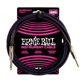 Ernie Ball 6393 Braided Purple - Black 3.00m INSTRUMENT Μουσικα Οργανα - Κιθαρες - Kagmakis Guitars