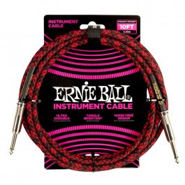 Ernie Ball 6394 Braided Red - Black 3.00m ΟΡΓΑΝΟΥ Μουσικα Οργανα - Κιθαρες - Kagmakis Guitars