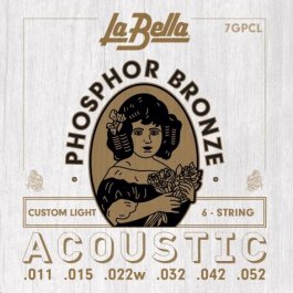 La Bella 7GPCL Phopshor Bronze, Custom Light 011-052 Σετ 6 χορδές ακουστικής κιθάρας ΣΕΤ ΑΚΟΥΣΤΙΚΗΣ ΚΙΘΑΡΑΣ Μουσικα Οργανα - Κιθαρες - Kagmakis Guitars