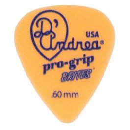 D'Andrea Pro-Grip Brites 351 Thin/Medium .60mm [Orange] Πέννα (1 Τεμάχιο) MISCELLANEOUS Μουσικα Οργανα - Κιθαρες - Kagmakis Guitars