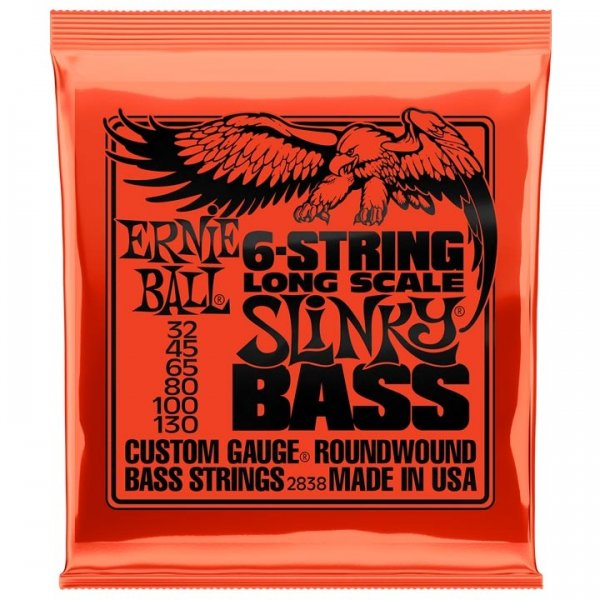 Ernie Ball 2838 Nickel Wound Long Scale Slinky 032-130 Σετ 6 χορδές ηλεκτρικού μπάσου ELECTRIC BASS SET Μουσικα Οργανα - Κιθαρες - Kagmakis Guitars