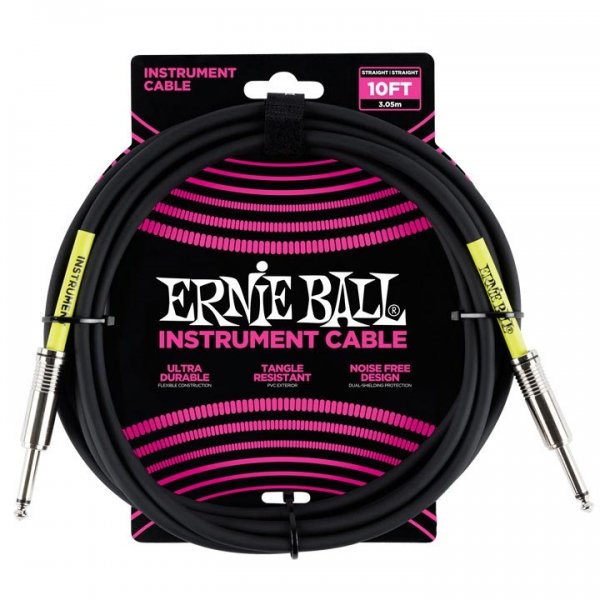 Ernie Ball 6048 Καλώδιο Classic Καρφί-Καρφί 3m Black PRODUCTS FROM XML Μουσικα Οργανα - Κιθαρες - Kagmakis Guitars