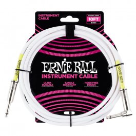 Ernie Ball 6049 Καλώδιο Classic Καρφί-Γωνία 3m White PRODUCTS FROM XML Μουσικα Οργανα - Κιθαρες - Kagmakis Guitars