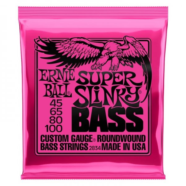 Ernie Ball 2834 Nickel Wound Super Slinky 045-100 Σετ 4 χορδές ηλεκτρικού μπάσου ELECTRIC BASS SET Μουσικα Οργανα - Κιθαρες - Kagmakis Guitars